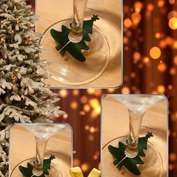 Σετ 2 διακοσμητικα ποτηριων -Χριστουγεννιατικο Δεντρο- απο πρασινη τσοχα - χριστουγεννιάτικα δώρα, είδη κουζίνας, μαλλί felt, δέντρο - 4