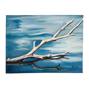 Πίνακας ζωγραφικής σε καμβά «κλαδί στη θάλασσα». - Διαστάσεις: 30*39,5 εκ. - ζωγραφισμένα στο χέρι, πίνακες & κάδρα, πίνακες ζωγραφικής