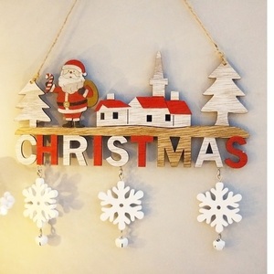 Γουρι 2024 , Ξυλινο Χριστουγεννιατικο κρεμαστο διακοσμητικο τοιχου -το Χωριο του Αη Βασιλη-- - ξύλο, σπίτι, χριστουγεννιάτικα δώρα, άγιος βασίλης, γούρια - 5