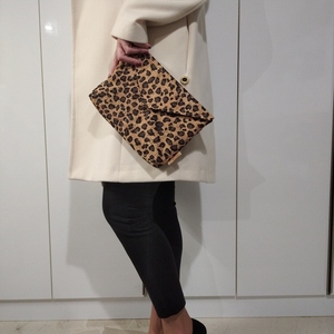 Γυναικεία τσάντα φάκελος γυναικείος από φελλό Leopard. Anifantou - animal print, φάκελοι, φελλός, χειρός, βραδινές - 4