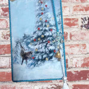 Χειροποιητο Γουρι 2024 , ξυλινο διακοσμητικο τοιχου, κρεμαστο καδρακι - ξύλο, νονά, χριστουγεννιάτικα δώρα, γούρια, δέντρο - 4