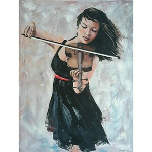 Γυναίκα με βιολί - πίνακες & κάδρα, πίνακες ζωγραφικής