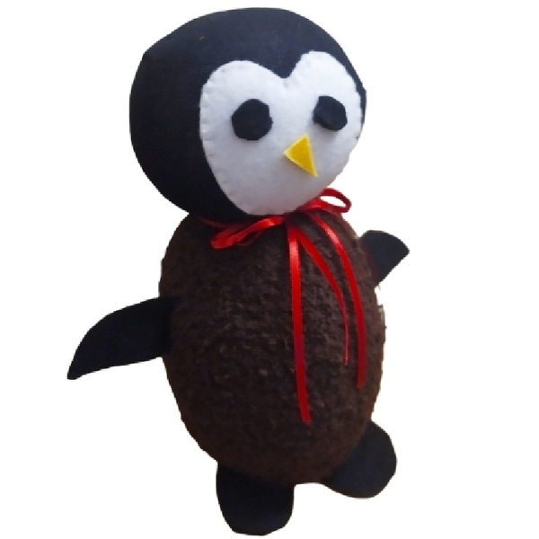 Πιγκουίνος χειροποίητος 22 cm - ύφασμα, λούτρινο, διακοσμητικά, χριστουγεννιάτικα δώρα - 3