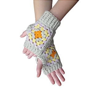Πλεκτά γάντια fingerless, granny square - ακρυλικό, δώρα για γυναίκες - 2