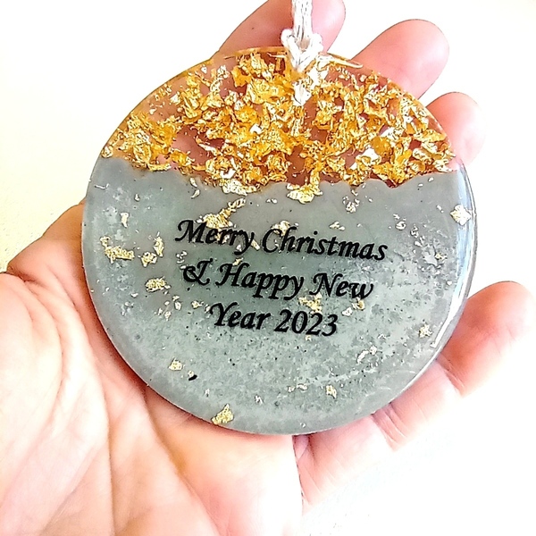 Minimal χριστουγεννιάτικο στολίδι 2024 σε industrial στυλ Φ8 - γυαλί, νονά, χριστουγεννιάτικα δώρα, στολίδια, μπάλες - 4