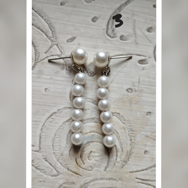 "Pearls" σκουλαρίκια κρεμαστά - ασήμι, μικρά, κρεμαστά, πέρλες, γάντζος