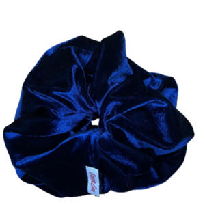 Scrunchie Velvet Blue - ύφασμα, λαστιχάκια μαλλιών, μεγάλα scrunchies, velvet scrunchies