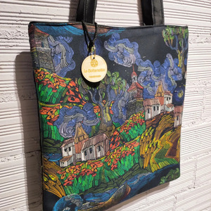 Tote bag starry night - ύφασμα, ώμου, μεγάλες, all day, tote - 3