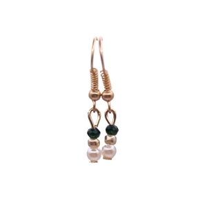Gold & Cute- Set κολιέ και σκουλαρίκια - ημιπολύτιμες πέτρες, ατσάλι, πέρλες, seed beads, σετ κοσμημάτων - 3