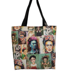 Tote bag Frida με επένδυση και αποσπώμενο τσαντάκι - ύφασμα, ώμου, μεγάλες, all day, tote