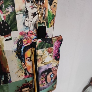 Tote bag Frida με επένδυση και αποσπώμενο τσαντάκι - ύφασμα, ώμου, μεγάλες, all day, tote - 4