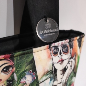 Tote bag Frida με επένδυση και αποσπώμενο τσαντάκι - ύφασμα, ώμου, μεγάλες, all day, tote - 5