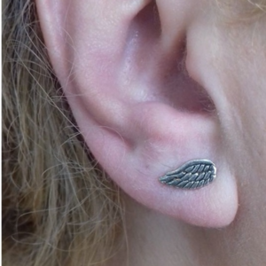 Ασημένια σκουλαρίκια Φτερά - ασήμι, φτερό, καρφωτά, μικρά - 2