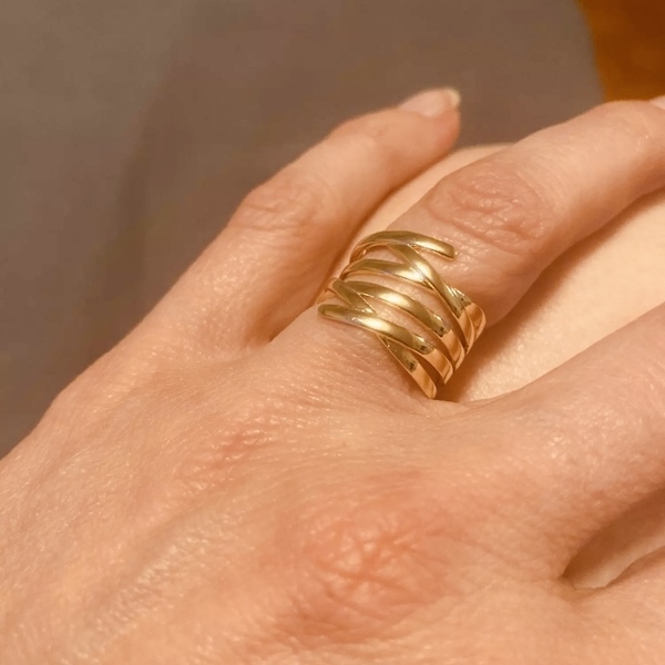 Δαχτυλίδι ασήμι 925 - No way - επιχρυσωμένα, ασήμι 925, επάργυρα, μεγάλα, αυξομειούμενα - 3