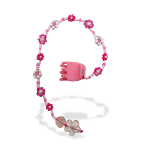 Κοκαλάκι μαλλιών σε ροζ αποχρώσεις σχέδιο μαργαρίτες - πλαστικό, hair clips