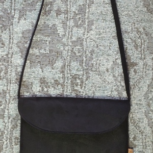 Γυναικεία τσάντα από μαύρο Σουετ. Anifantou - ύφασμα, φάκελοι, ώμου, βραδινές, μικρές - 4