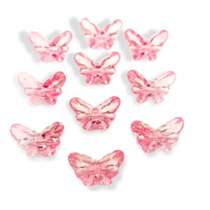 Πεταλούδα ακρυλική 4 τεμάχια ροζ 28 x 20 mm - ακρυλικό, υλικά κοσμημάτων, υλικά κατασκευών