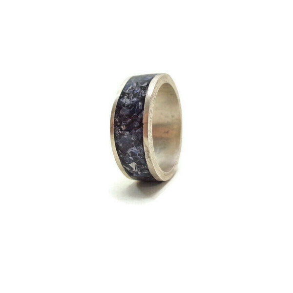 Ασημένιο Δαχτυλίδι Με inlay σοδάλιθου. - ημιπολύτιμες πέτρες, σταθερά, για γάμο, μεγάλα