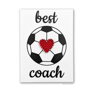 Δώρο για προπονητή ποδοσφαίρου / Κάδρο "best coach" (22x16cm) - πίνακες & κάδρα, καρδιά, ποδόσφαιρο
