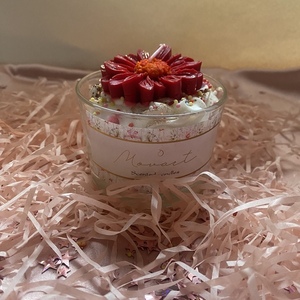 Ποτυρι με σαντυγι και μαργαριτα απο φυτικο αρωματικο κερι σογιας - ρεσώ & κηροπήγια, κεριά, vegan κεριά - 2