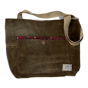 Χειροποίητη υφασμάτινη τσάντα tote ώμου με σχέδιο applique - ύφασμα, ώμου, μεγάλες, all day, tote - 2
