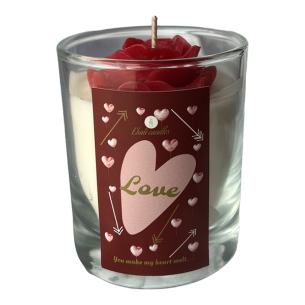 Rose garden//χειροποιητο κερι-190gr - γυαλί, κερί, αρωματικά κεριά, vegan κεριά