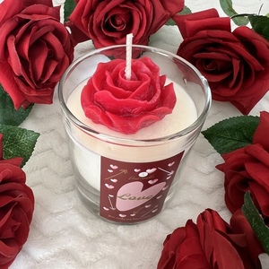 Rose garden//χειροποιητο κερι-190gr - γυαλί, κερί, αρωματικά κεριά, vegan κεριά - 2