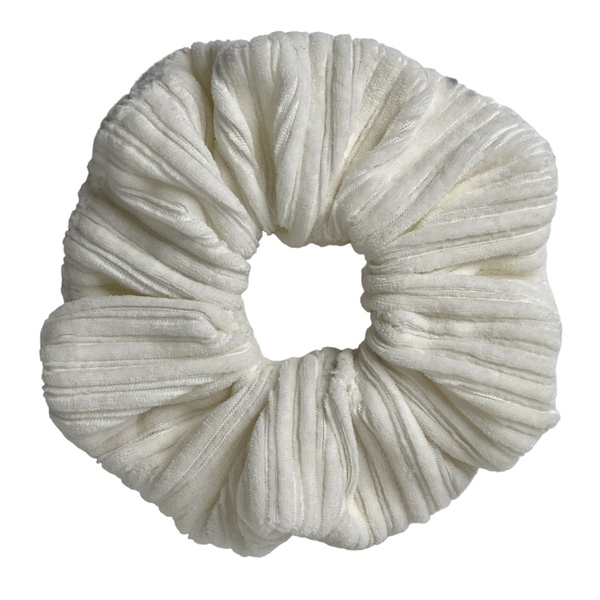 Λευκό Κοτλε Λασχτιχακι για τα μαλλιά -Scrunchie - ύφασμα, λαστιχάκια μαλλιών