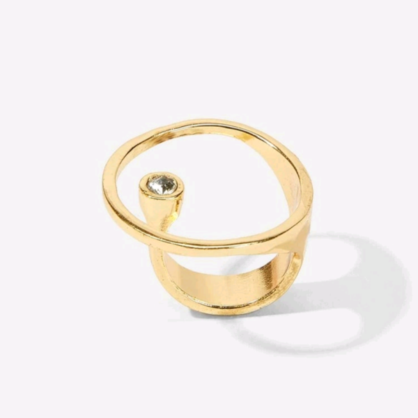 Δαχτυλίδι Με Ζιρκον Dare - επιχρυσωμένα, ορείχαλκος, γεωμετρικά σχέδια, σταθερά - 2