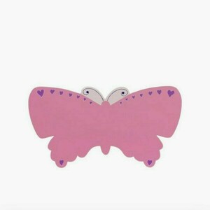 Wooden Plaque pink butterfly 30cmm - πίνακες & κάδρα, κορίτσι, ζωάκια, παιδικά κάδρα