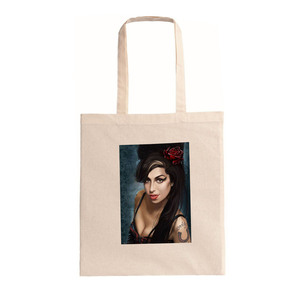 tote bag βαμβακερή οικολογική Amy Winehouse - ύφασμα, μεγάλες, tote, πάνινες τσάντες, φθηνές