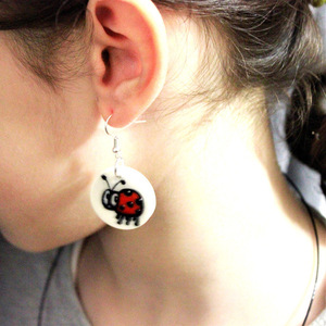ΣΚΟΥΛΑΡΙΚΙ ΚΡΕΜΑΣΤΟ "SPRING COLLECTION ladybugs" - γυαλί, ορείχαλκος, μικρά, κρεμαστά - 2