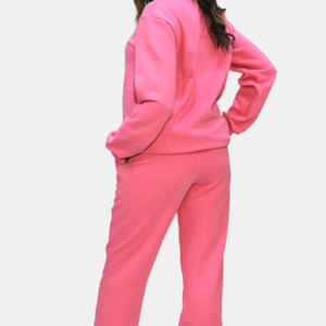 Σετ φούτερ φόρμα σε ροζ χρώμα - βαμβάκι, συνθετικό - 3