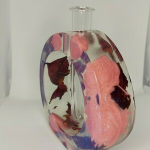 Βάζο από ρητίνη με τριαντάφυλλα και αποξηραμένα (13x15cm) - βάζα & μπολ, ρητίνη, διακοσμητικά - 2