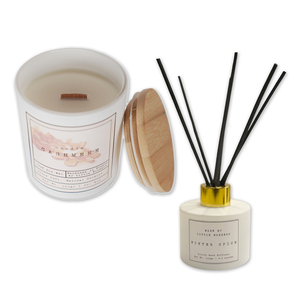 ΣΕΤ Φυτικό Αρωματικό Κερί Σόγιας 300γρ. & Αρωματικό Χώρου (Reed Diffuser) 130ml - αρωματικά κεριά, αρωματικό χώρου, κερί σόγιας, σετ δώρου