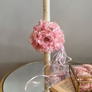 Λαμπάδα ρομαντική με χειροποίητα λουλούδια - λουλούδια, λαμπάδες, μπαλαρίνες, για ενήλικες, πριγκίπισσες - 2