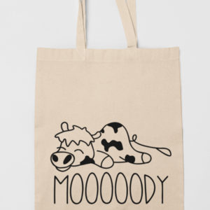 Υφασμάτινη τσάντα βαμβακερή αστεία "Moody" - ύφασμα, all day, tote, φθηνές