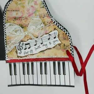 Κάρτα γενεθλίων χειροποίητη πιάνο - δώρα γενεθλίων, ευχετήριες κάρτες - 3