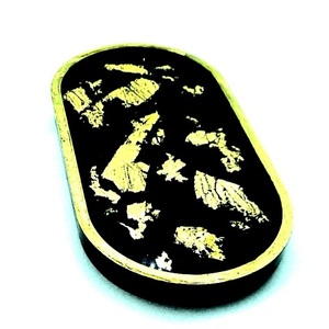Οβάλ δισκάκι από υγρό γυαλί με φύλλα χρυσού 17,50εκ. Χ 9 εκ - γυαλί, ρητίνη, σπίτι, επίχρυσα στοιχεία, πιατάκια & δίσκοι - 3