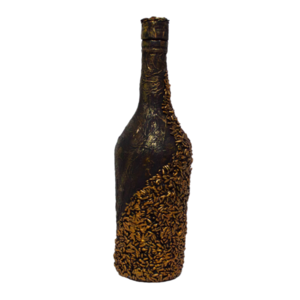Χειροποιητο Διακοσμιτικο Μπουκαλι με Σχέδιο XB003 - ύφασμα, γυαλί, χαρτί, πηλός, διακοσμητικά μπουκάλια