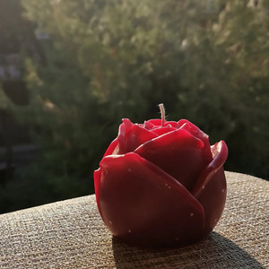 Χειροποίητο κερί σόγιας σε σχήμα τριαντάφυλλο - αρωματικά κεριά, κεριά & κηροπήγια, vegan κεριά - 3