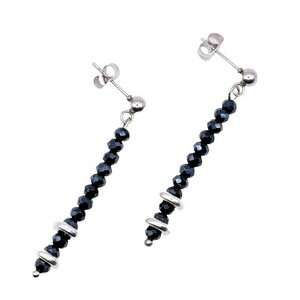 Σκουλαρίκια μακριά με κρύσταλλα blue/black-4εκ - ημιπολύτιμες πέτρες, μακριά, κρεμαστά, καρφάκι, δώρα για γυναίκες