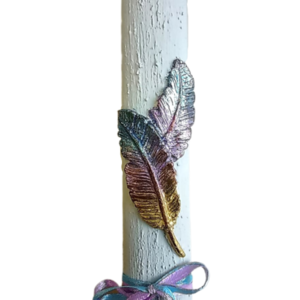 Πασχαλινή λαμπάδα vintage με φτερά σε δύο χρώματα. - κορίτσι, λαμπάδες, για παιδιά, για ενήλικες, για εφήβους - 4