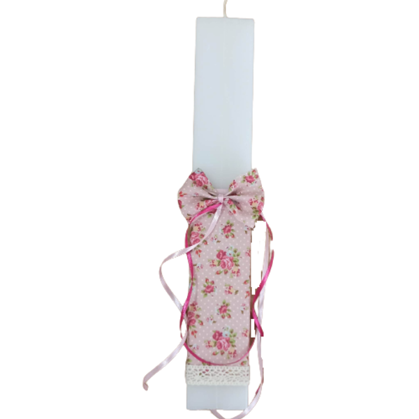 εφηβική λαμπάδα φλοράλ λευκή 30 cm - κορίτσι, λουλούδια, λαμπάδες, για ενήλικες, για εφήβους
