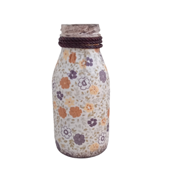 Γυάλινο διακοσμητικό μπουκάλι - γυαλί, διακοσμητικά μπουκάλια, ανοιξιάτικα λουλούδια - 2