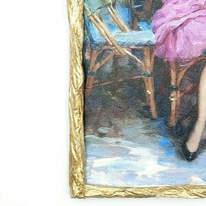 Διακοσμητικό χειροποίητο καδράκι από ξύλο με γυναικεία ροζ φιγούρα - vintage, πίνακες & κάδρα, δώρα για γυναίκες - 2