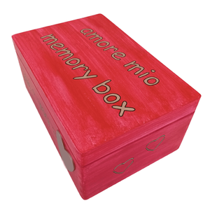 Ξύλινο χειροποίητο Amore Mio Memory Box - Κόκκινο/Ροζ χρυσό - 30*20*13,5εκ. - ξύλο, διακοσμητικά - 3