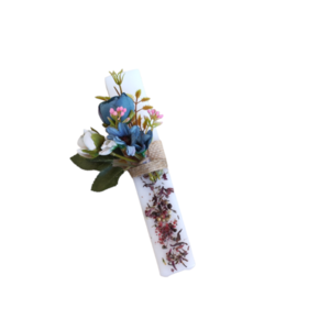 Λαμπάδα πλακέ λουλούδια μπλε 22εκ - κορίτσι, λουλούδια, λαμπάδες, για ενήλικες, για εφήβους