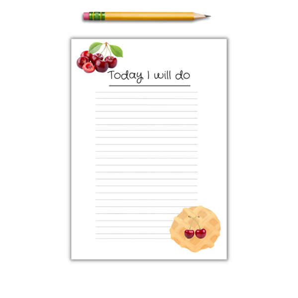 Σημειωματάριο λίστας φρούτο κεράσι - DIY