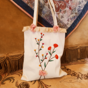 Χαριτωμένη τσάντα tote * βαμβακερή τσάντα για τα ψώνια με λουλουδάτο μοτίβο - ύφασμα, ώμου, φλοράλ, tote, πάνινες τσάντες